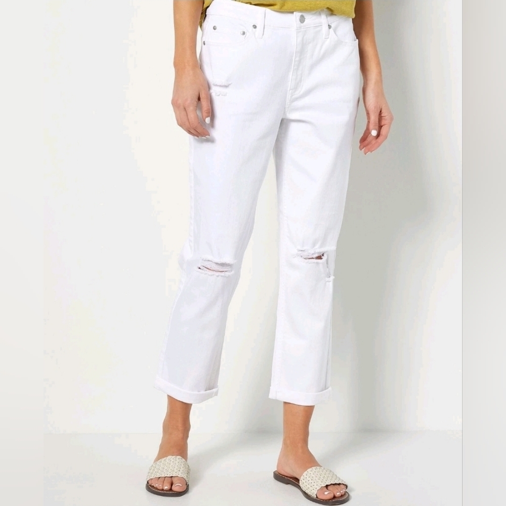 Candace Cameron Bure Womens Jeans Pacific Boyfriend White A488212 Size 24W  Nwot